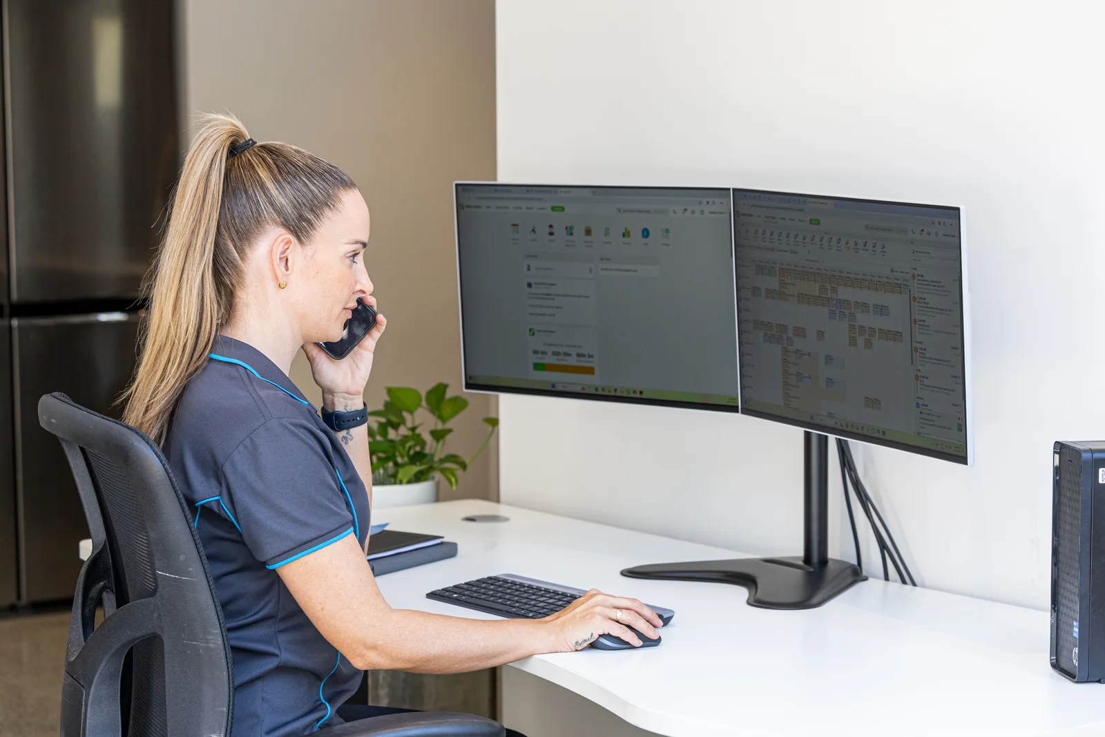 Booking support team member taking a customer call